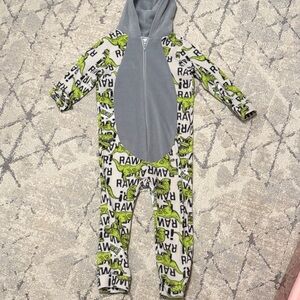 Kids Dinosaur Print One Piece with Hood